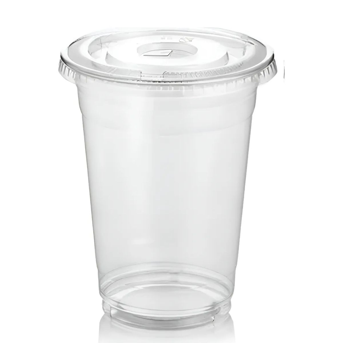 GENERICO - Vasos PET con Tapa Transparente 16 oz Pack 50 Unidades Desechable