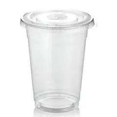 GENERICO - Vasos PET con Tapa Transparente 16 oz Pack 50 Unidades Desechable