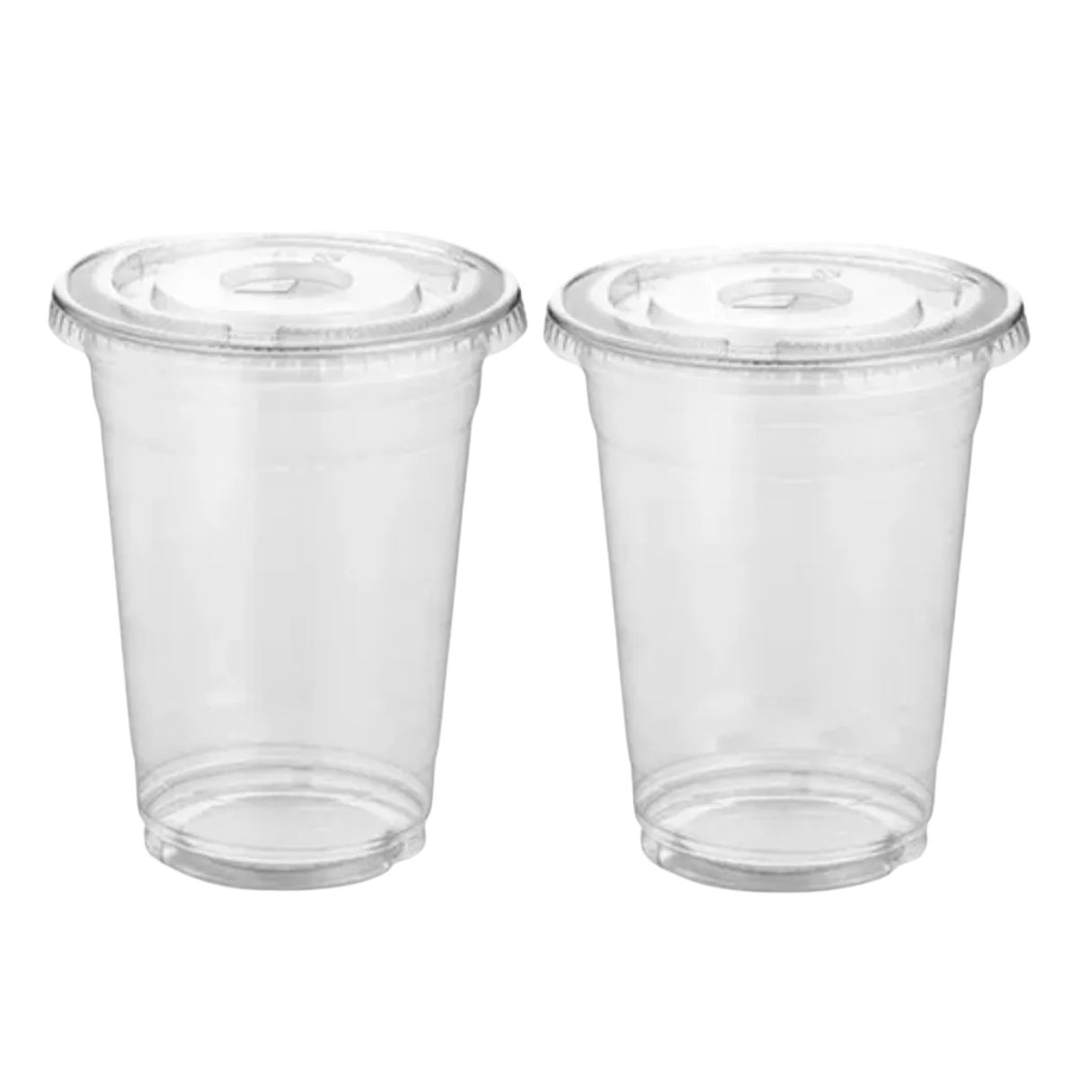 GENERICO - Vasos PET con Tapa Transparente 16 oz Pack 50 Unidades Desechable