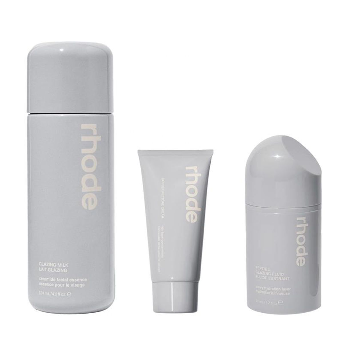 RHODE - Pack Glazing Milk 124ml + Barrier Restore Cream 50ml + Peptide Glazing Fluid 50ml - Rhode