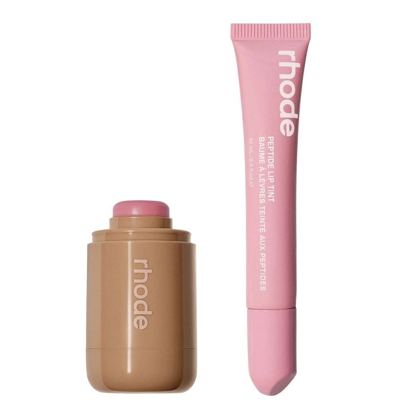 ☺︎  RHODE PIGGY ブッラシュ＋PBJ リップ ティント セット RHODE Pack Pocket Blush Piggy + Peptide Lip Tint Ribbon - Rhode