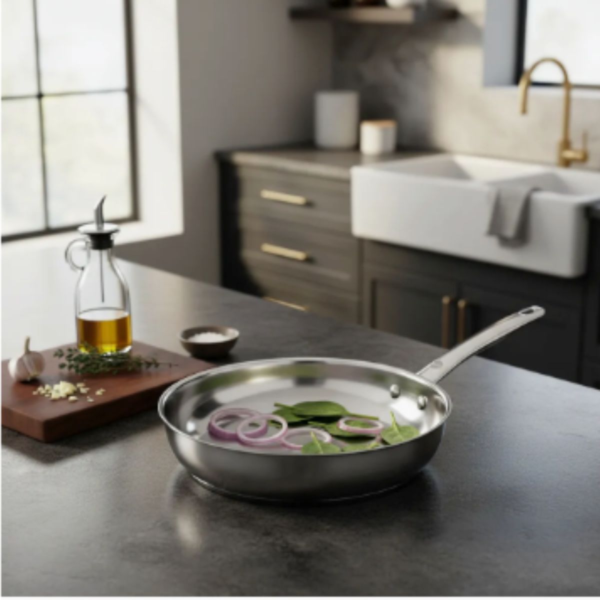 WENS - Sartén de Acero inoxidable Wens Umbra 24 cm Cocina