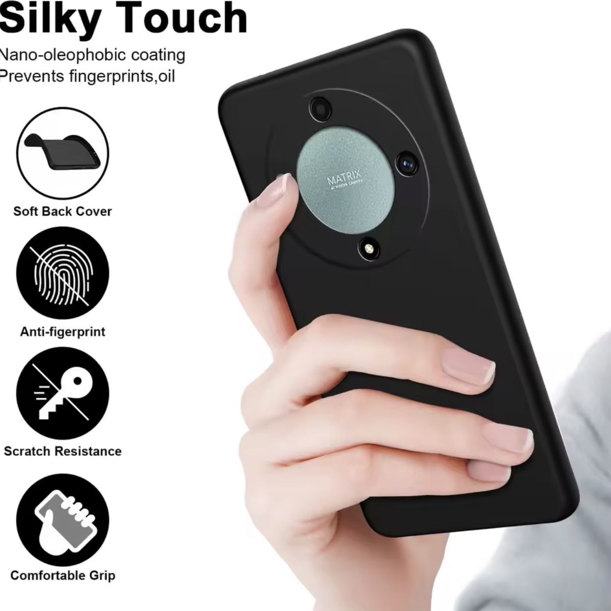 GENERICO - Carcasa De Silicona Para Magic 8 Lite - Negro