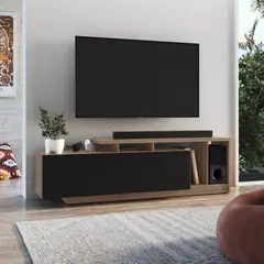 DF HOME - Rack Nova Negro Castaño Tv 50 Pulgadas B91.089