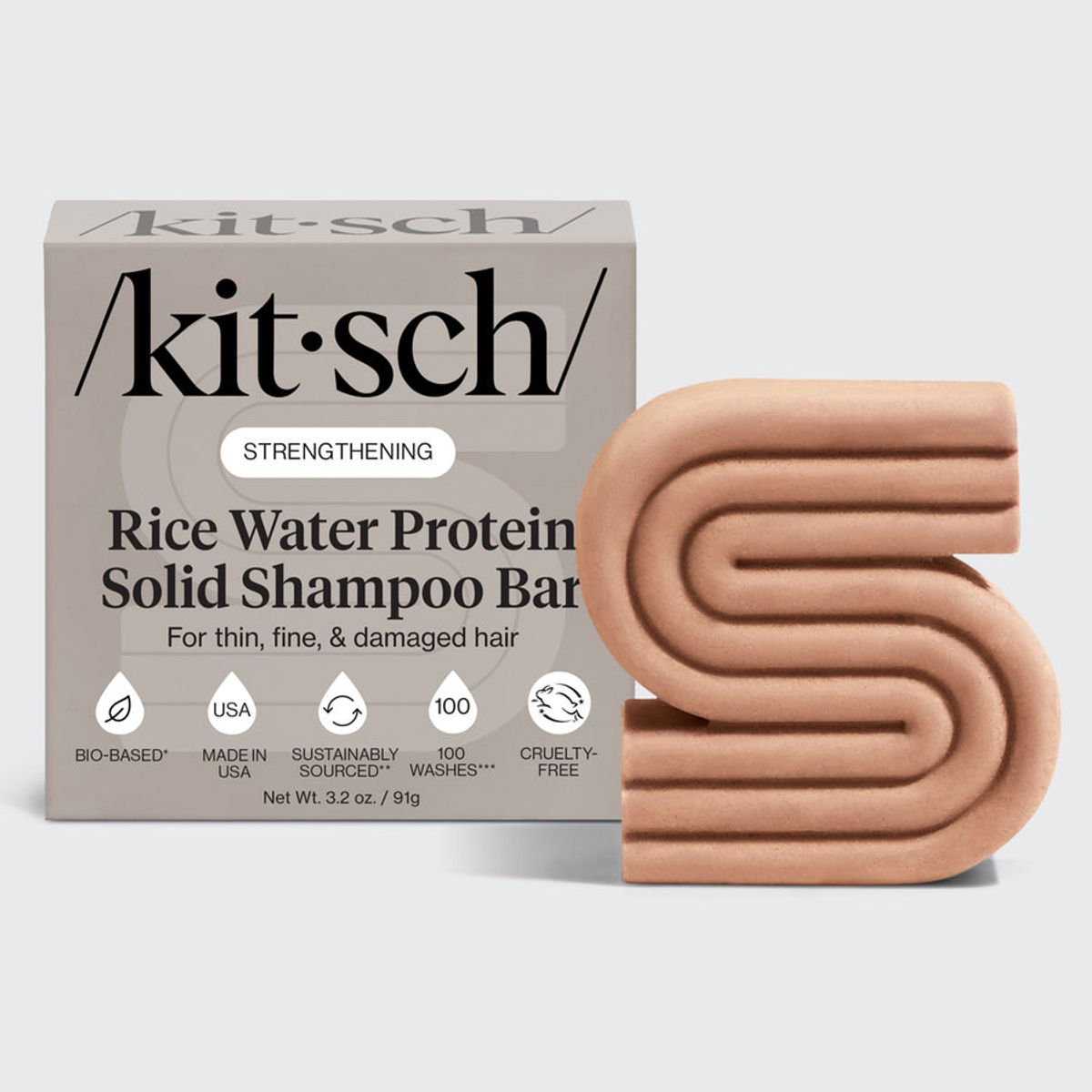 KITSCH - Shampoo fortalecedor con proteína de agua de arroz Kitsch