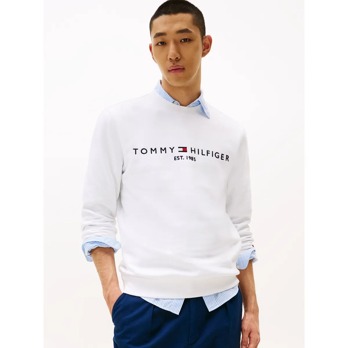 TOMMY HILFIGER - Polerón Established 1985 Blanco Tommy Hilfiger