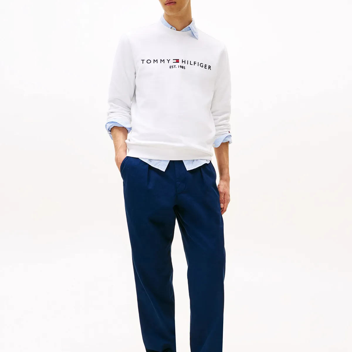 TOMMY HILFIGER - Polerón Established 1985 Blanco Tommy Hilfiger