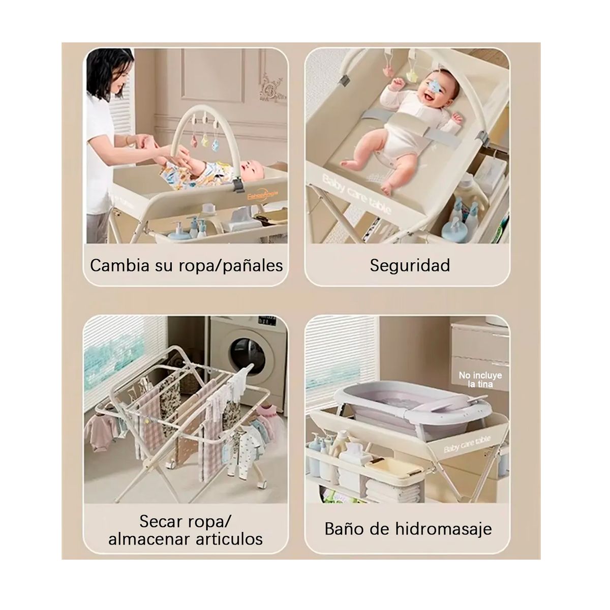 ESHOPANGIE - Cambiador Portátil Bebé Plegable Multifuncional Mudador