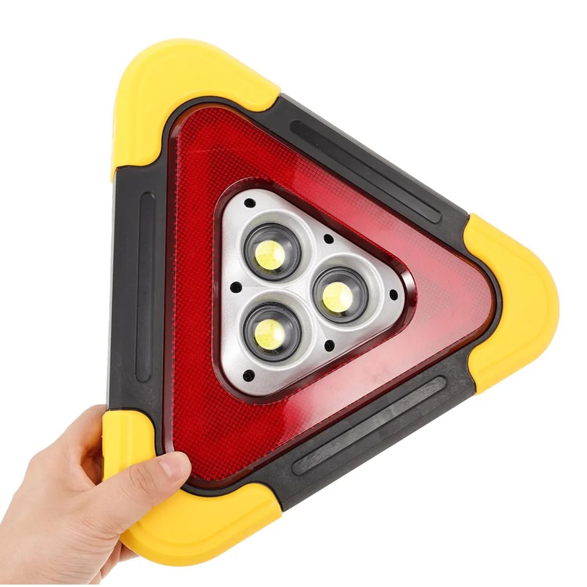 MOVI - Triángulo de Emergencia LED Recargable con Panel Solar y Linterna