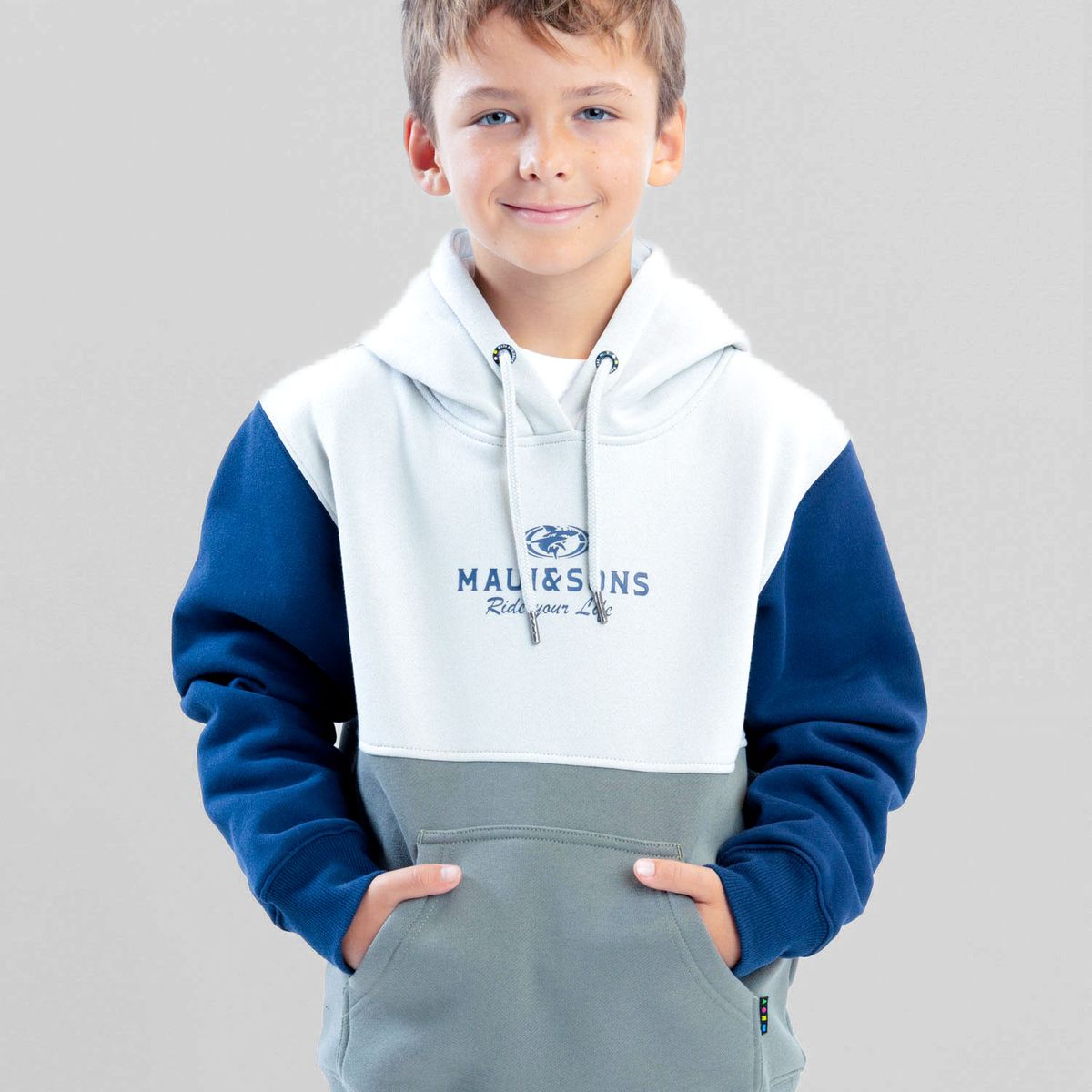 MAUI AND SONS - Poleron Canguro Outrider Verde Infantil Maui And Sons