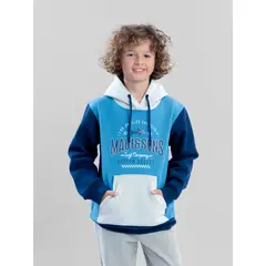 MAUI AND SONS - Poleron Canguro Coastfall Celeste Infantil