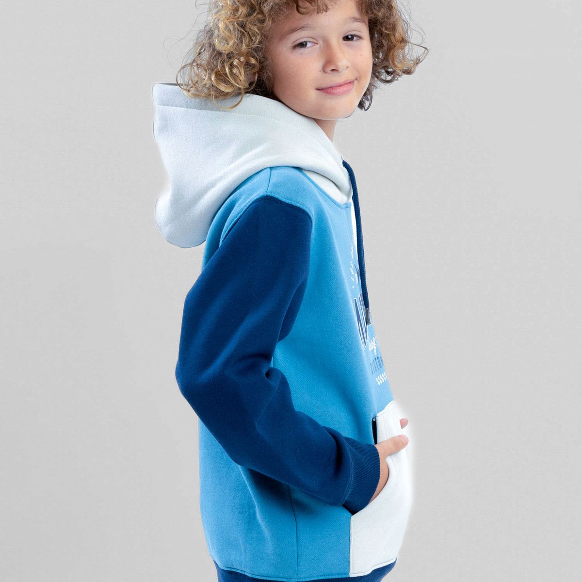 MAUI AND SONS - Poleron Canguro Coastfall Celeste Infantil Maui And Sons