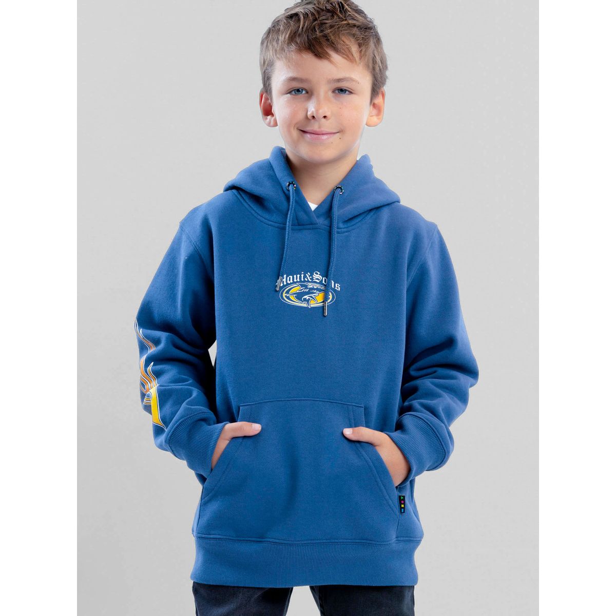 MAUI AND SONS - Poleron Canguro Stormbay Celeste Infantil Maui And Sons
