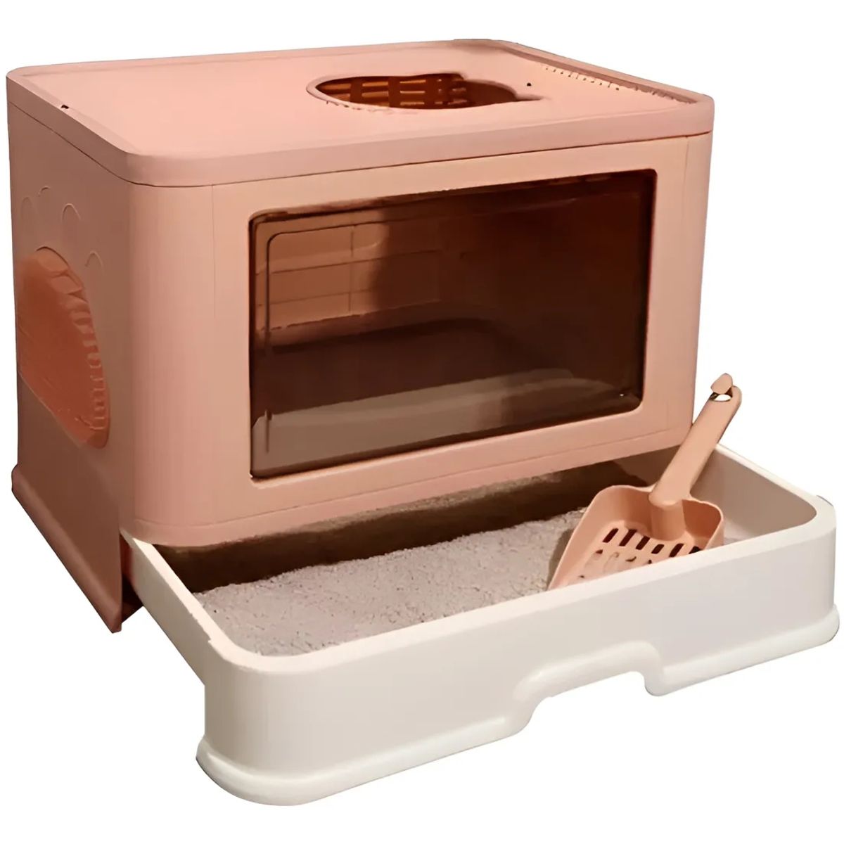 GENERICO - Caja Arenero Gato Rosa + Pala Rosa