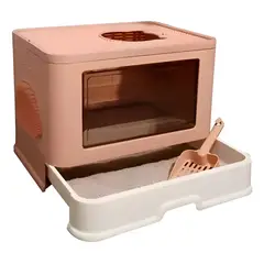 GENERICO - Caja Arenero Gato Rosa + Pala Rosa