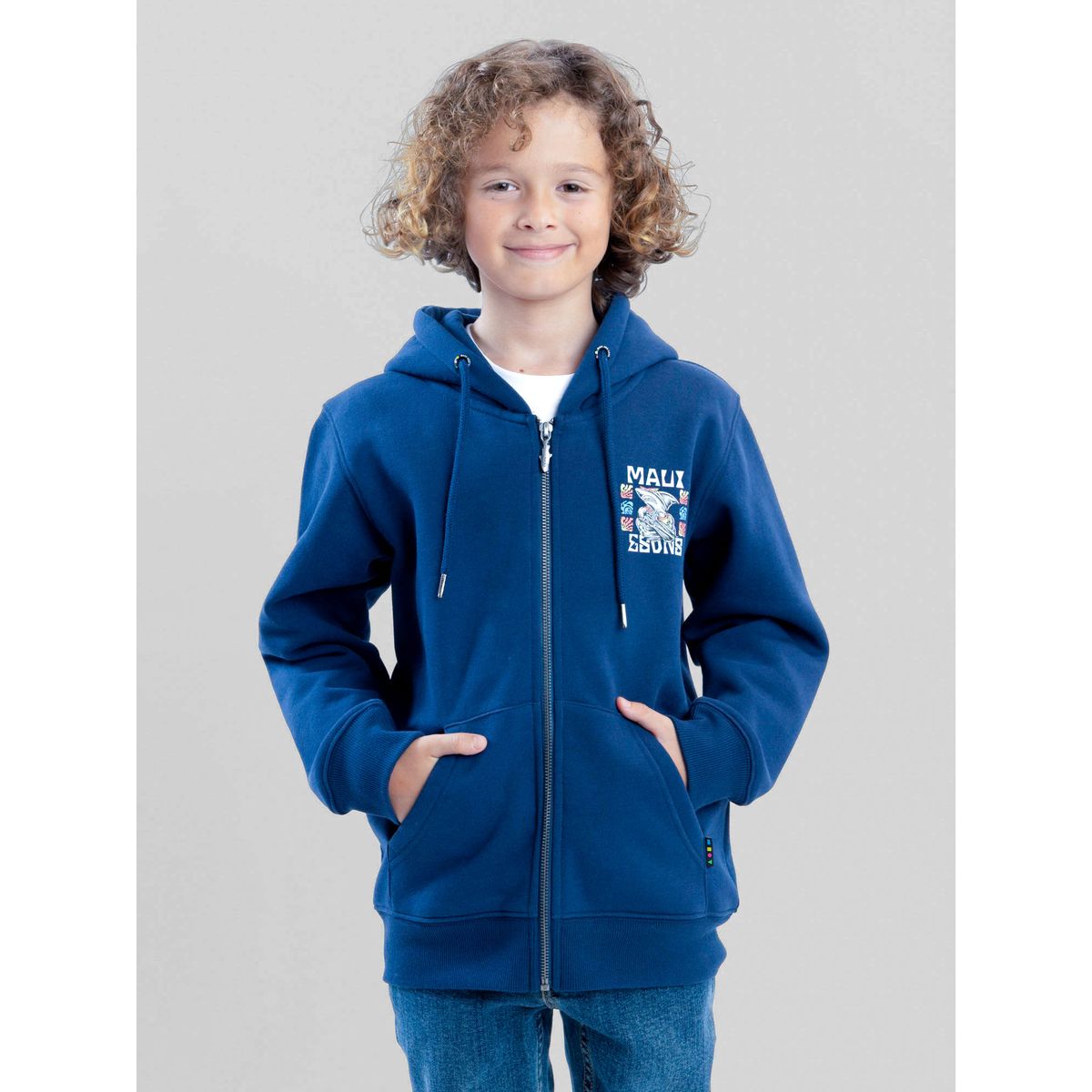MAUI AND SONS - Poleron FZ Coastloop Azul Infantil Maui And Sons