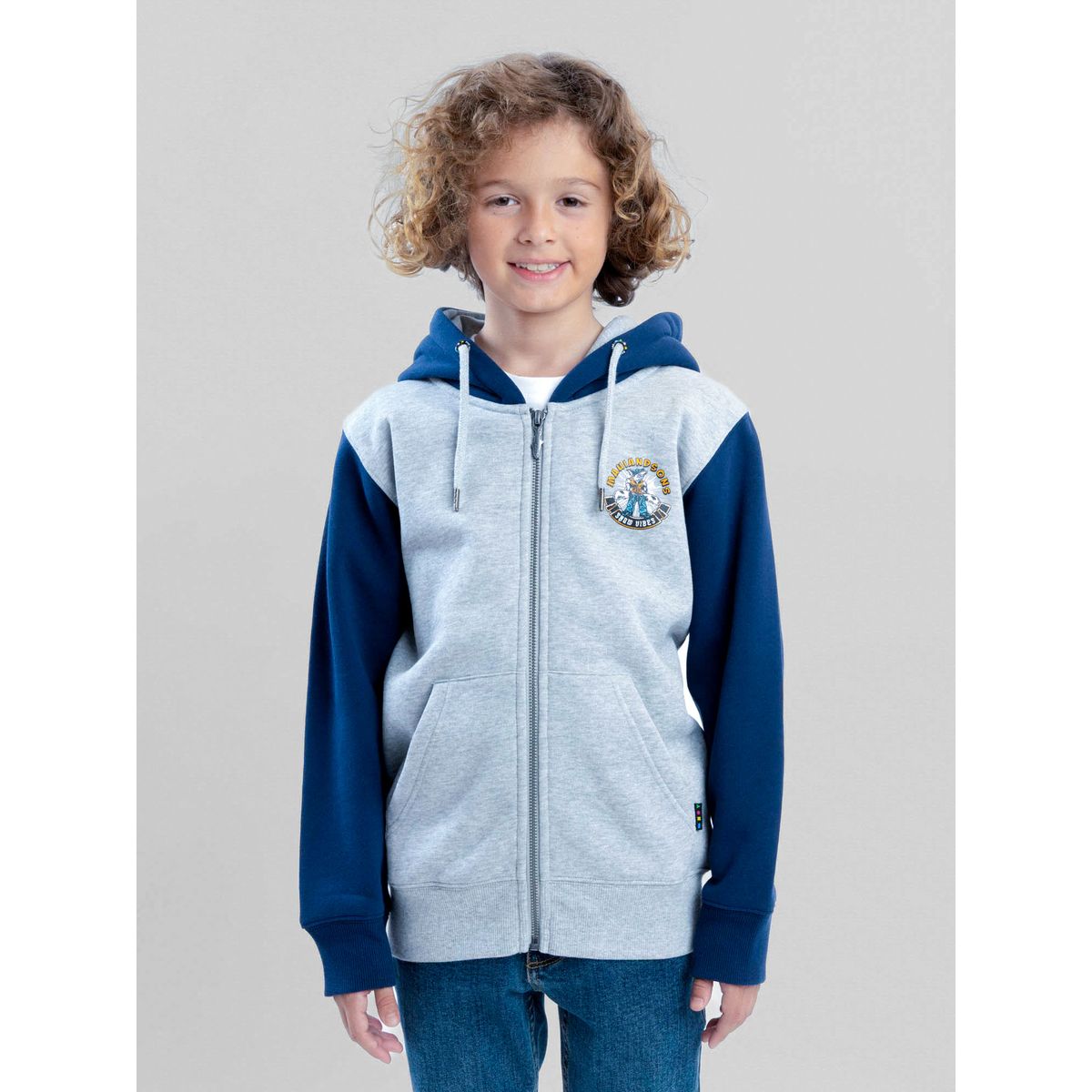 MAUI AND SONS - Poleron FZ Everflow Gris Infantil Maui And Sons