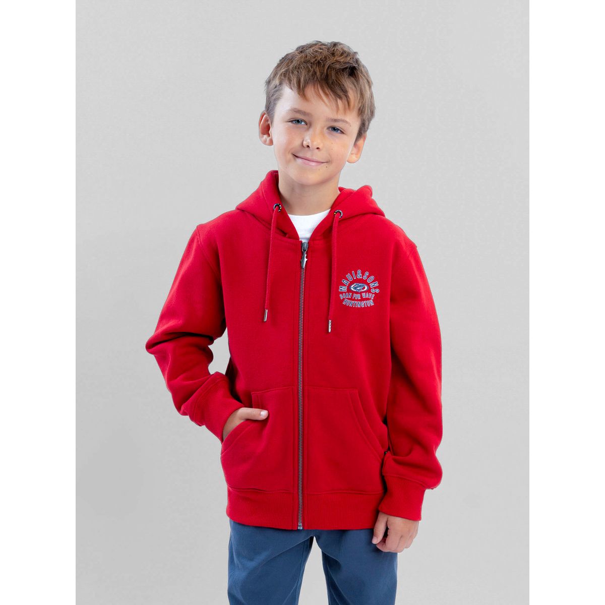 MAUI AND SONS - Poleron FZ Sandbar Rojo Infantil Maui And Sons