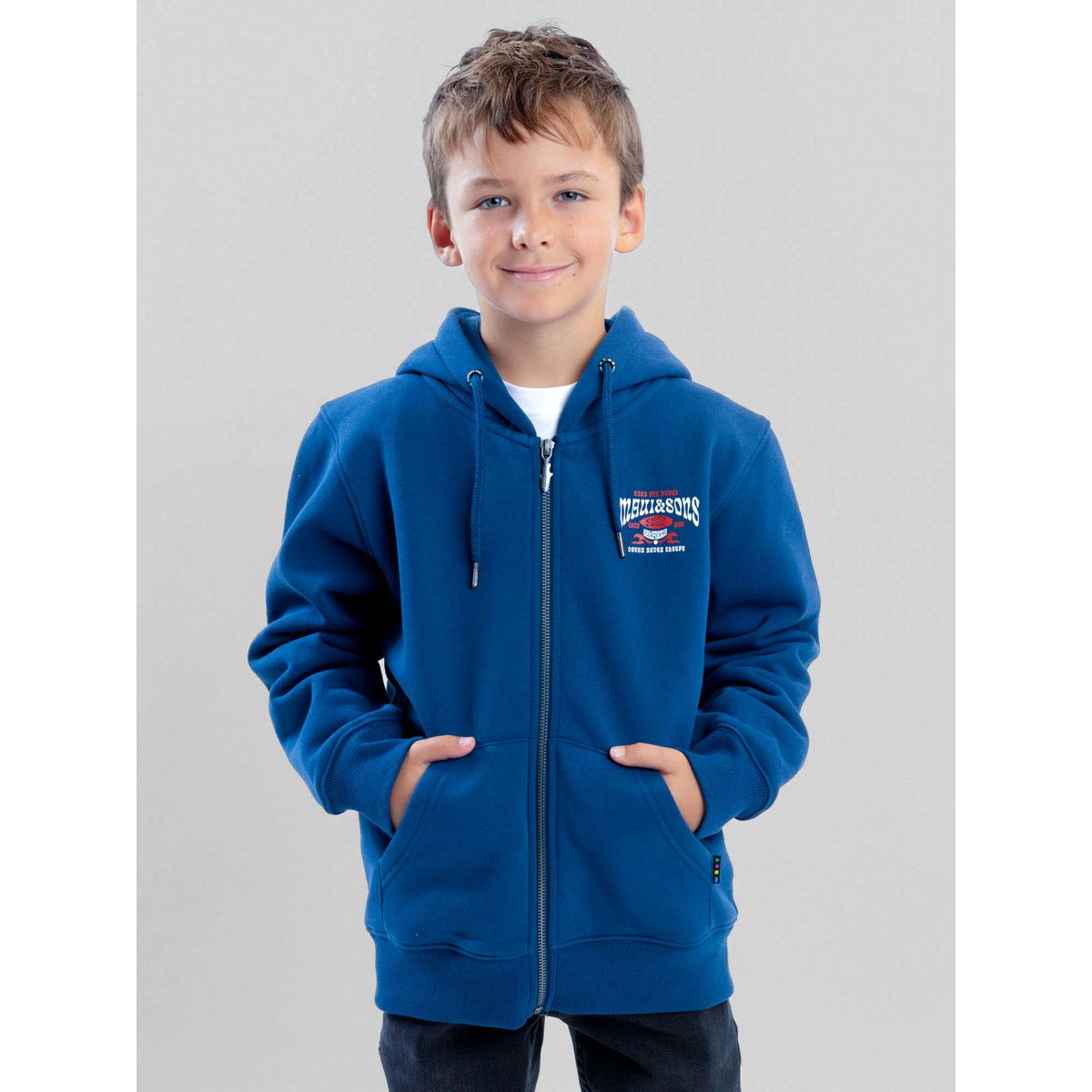 MAUI AND SONS - Poleron FZ Skyward Celeste Infantil Maui And Sons