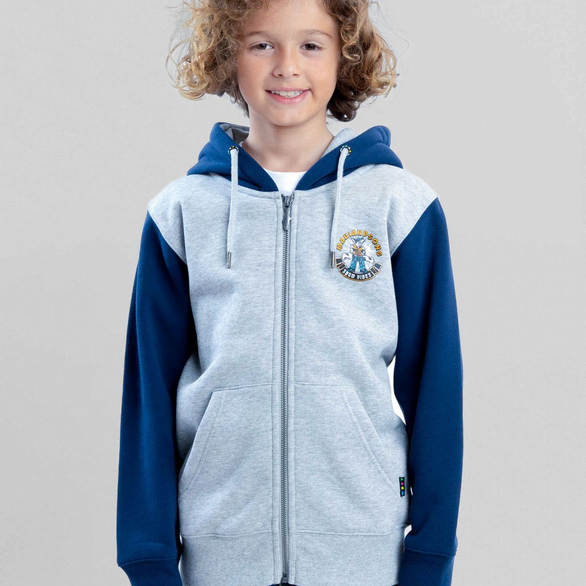 MAUI AND SONS - Poleron FZ Everflow Gris Infantil Maui And Sons