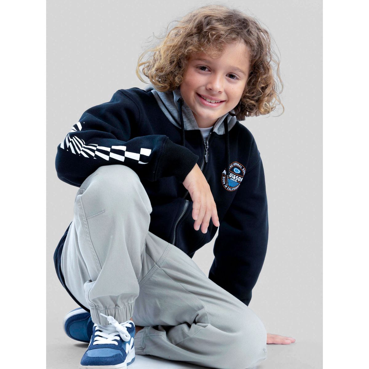 MAUI AND SONS - Poleron FZ Surfer Negro Infantil Maui And Sons