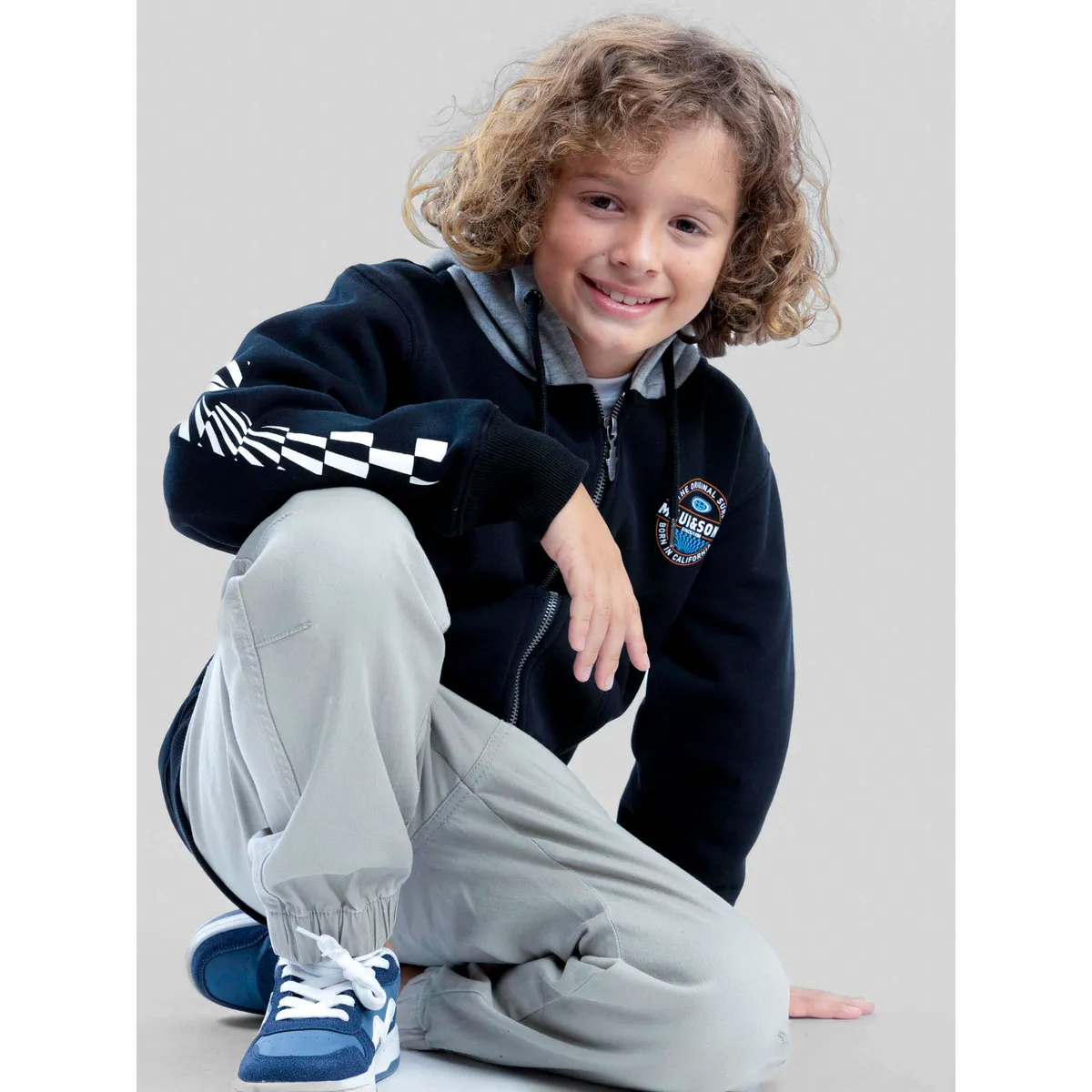 MAUI AND SONS - Poleron FZ Surfer Negro Infantil Maui And Sons