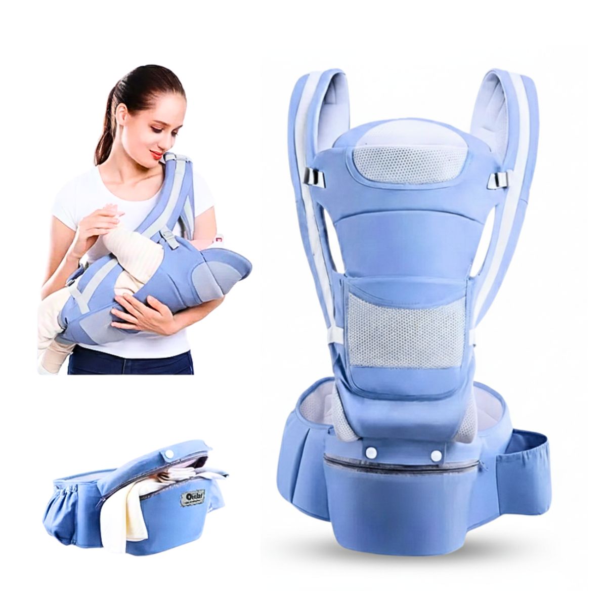 GENERICO - Mochila Porta Bebé Cánguro Ergonómico 15 Posiciones 48 Meses