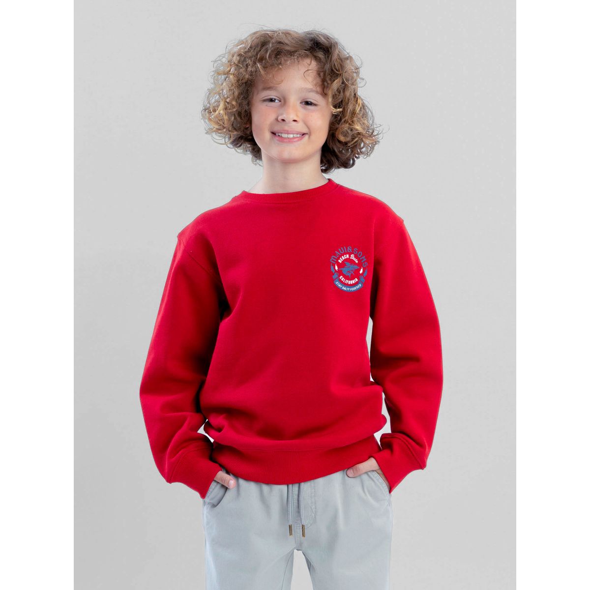MAUI AND SONS - Poleron CR Sundown Rojo Infantil Maui And Sons