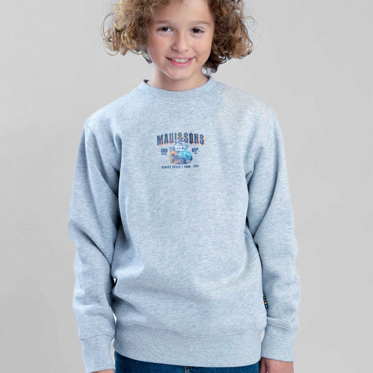 MAUI AND SONS - Poleron CR Fieldtrip Gris Infantil Maui And Sons