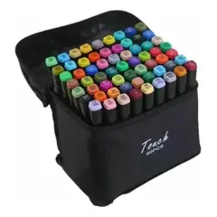 GENERICO - Set Profesional De Marcadores Plumones Doble Punta 60 Pcs