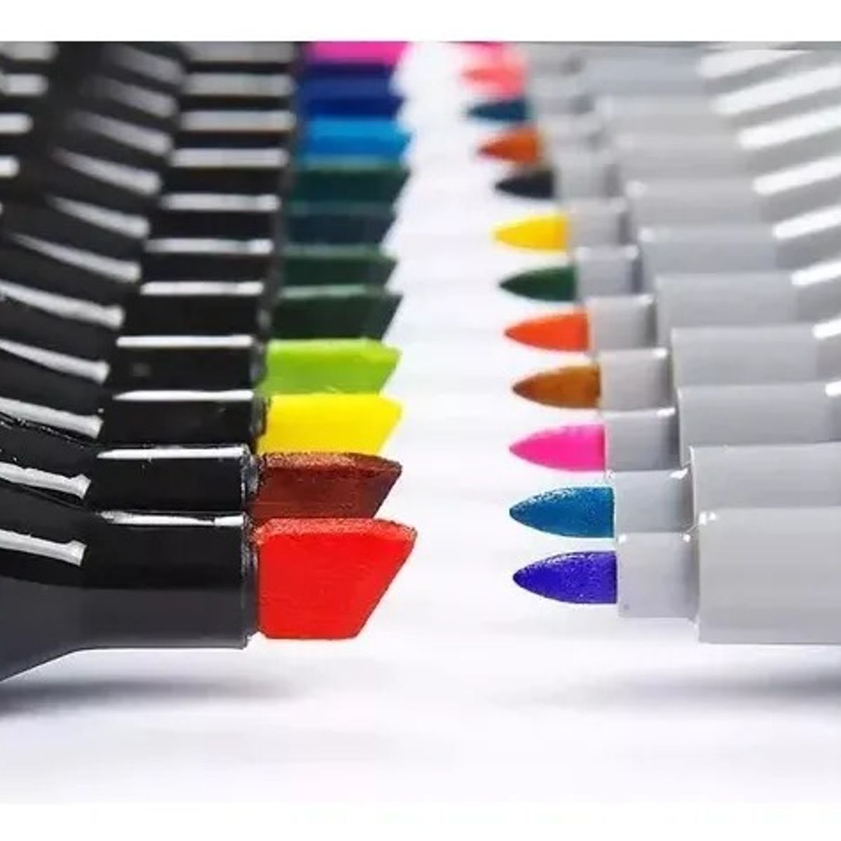 GENERICO - Set Profesional De Marcadores Plumones Doble Punta 60 Pcs