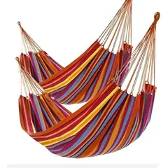 GENERICO - Pack X2 Hamacas 100% Algodon Premium 2 Plazas
