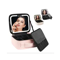 GENERICO - Bolso De Maquillaje Con Luz Led Recargable Color Rosado