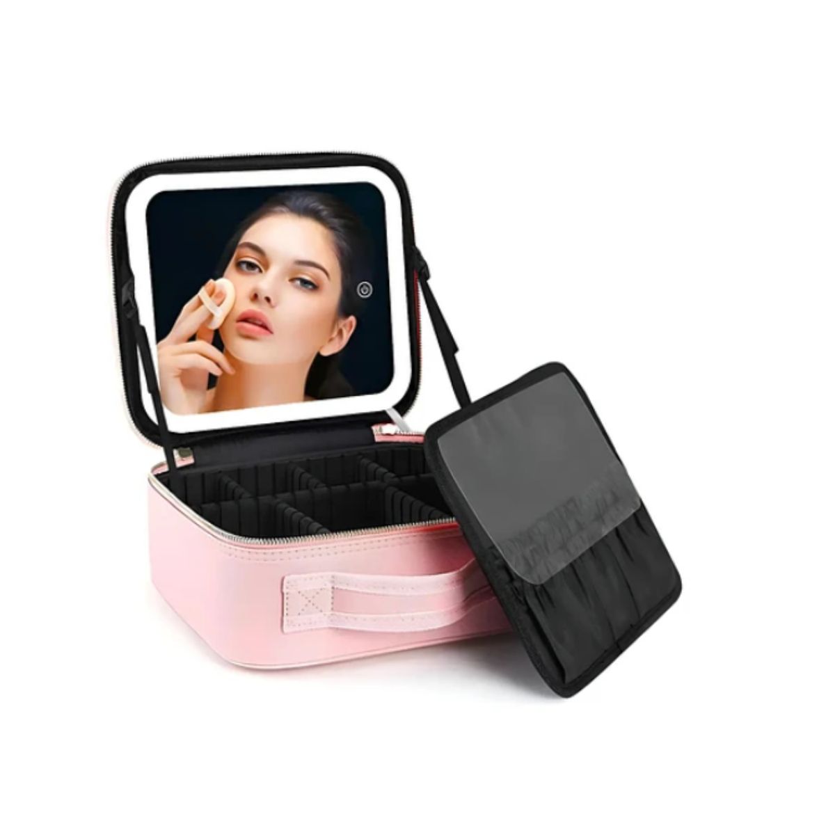 GENERICO - Bolso De Maquillaje Con Luz Led Recargable Color Rosado