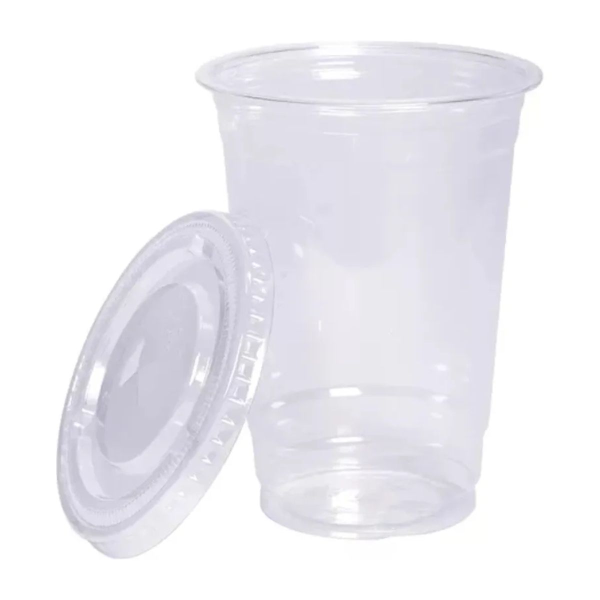 GENERICO - Vaso PET con Tapa Transparente Desechables 20 oz 600ml Pack 50 Und