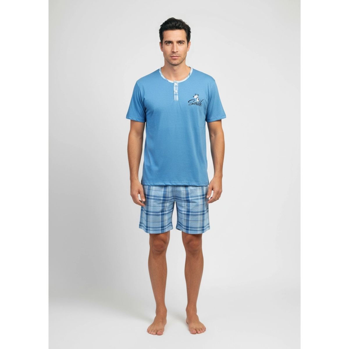 LIKE SHOP - Pijama Hombre Verano Short Y Polera Colores 4023