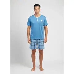 LIKE SHOP - Pijama Hombre Verano Short Y Polera Colores 4023