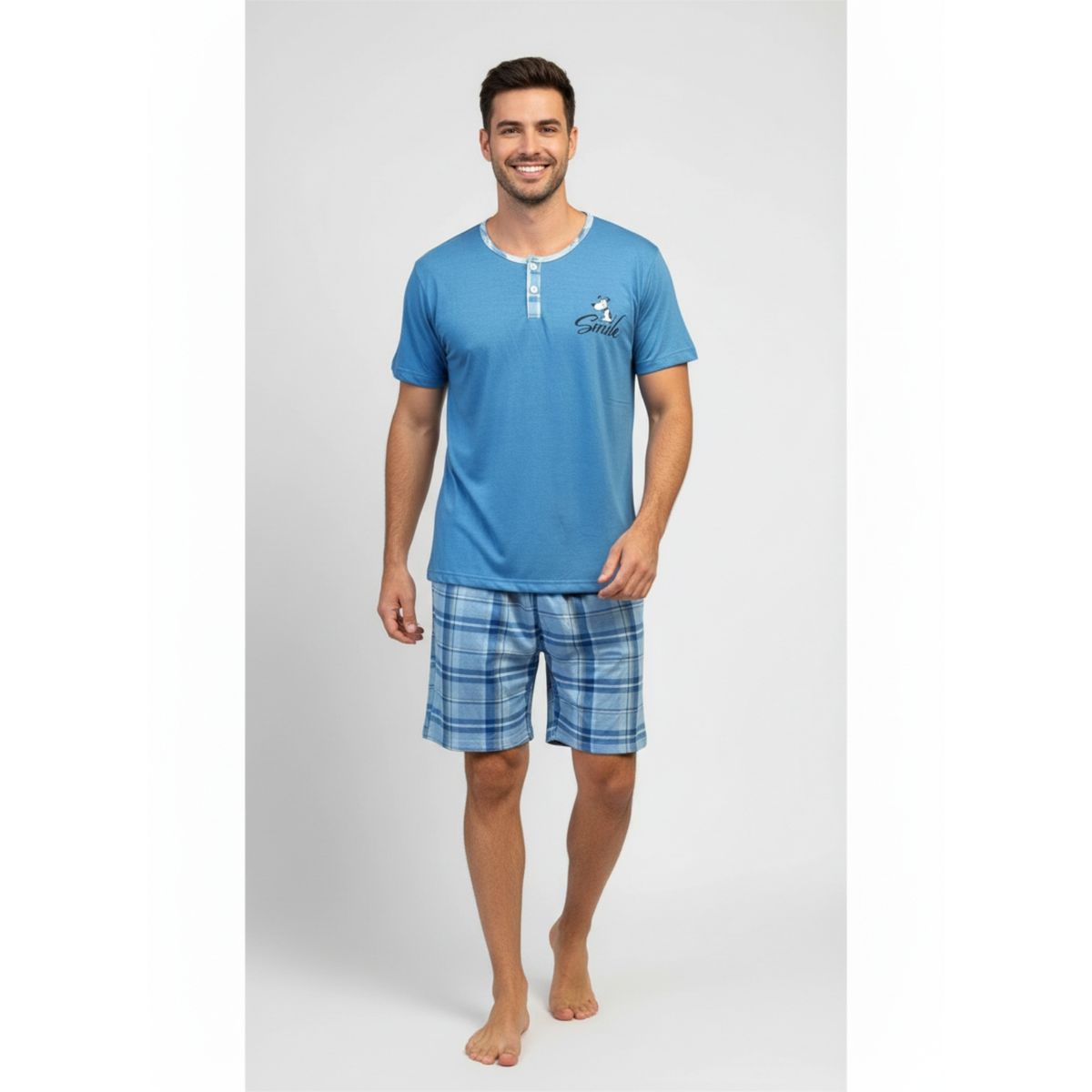 LIKE SHOP - Pijama Hombre Verano Short Y Polera Colores 4023