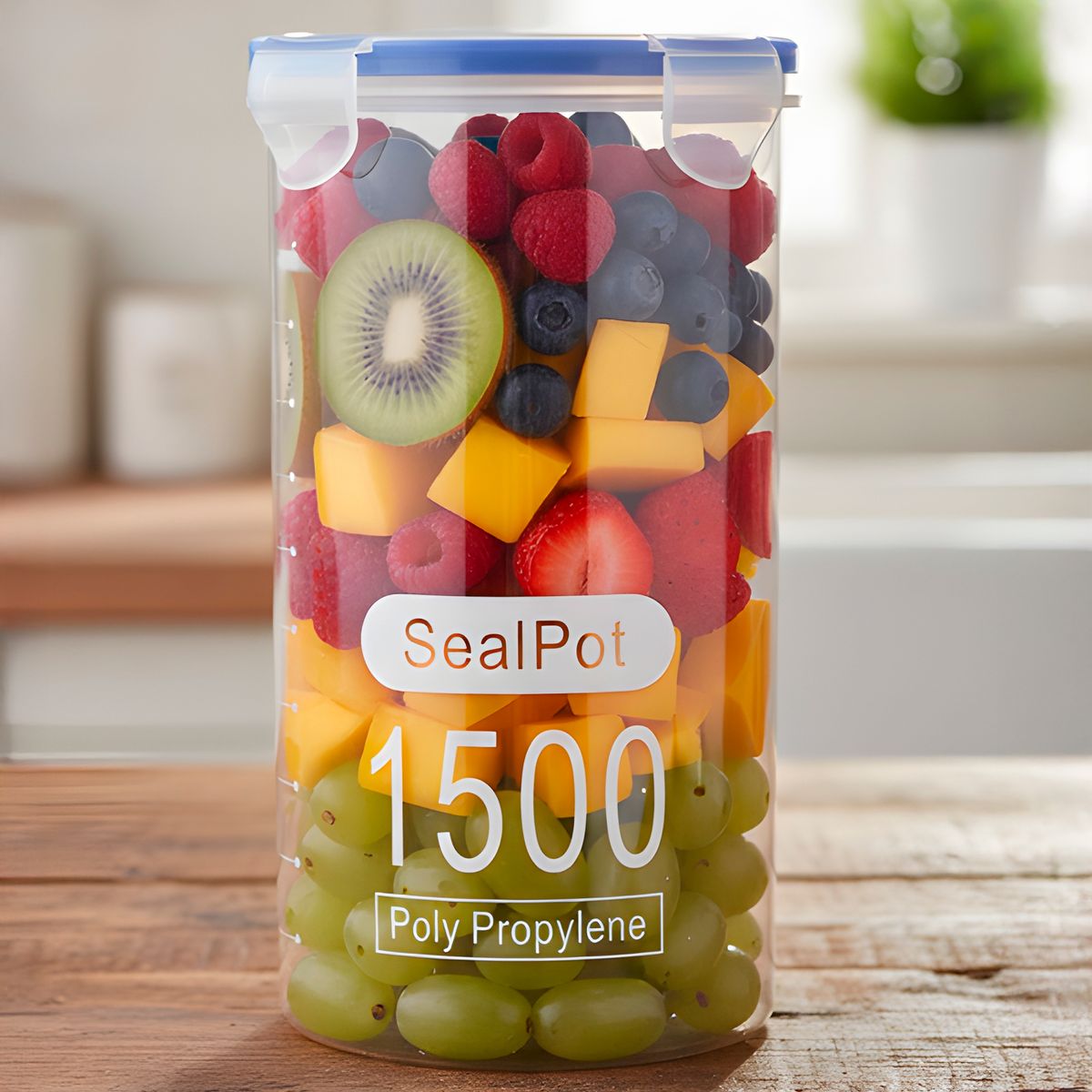 GENERICO - 3 Taper Sellado 1500ml Plástico Almacenaje Bocadillo Snack