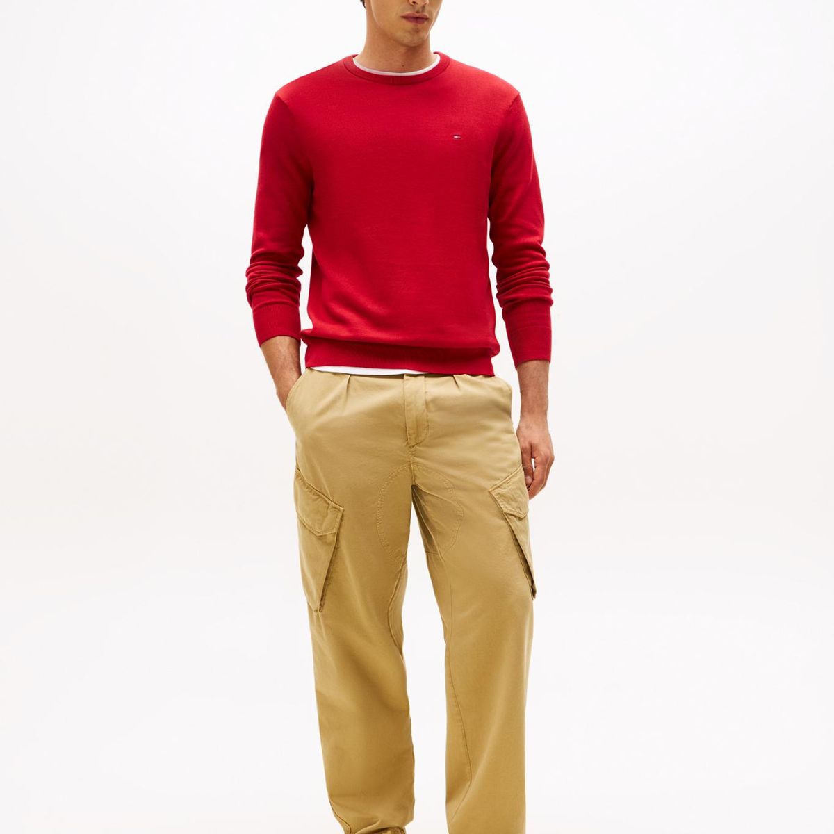 TOMMY HILFIGER - Sweater Essential C-Neck Rojo Tommy Hilfiger
