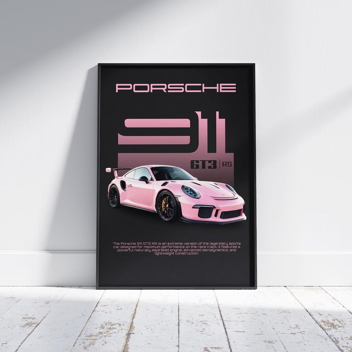 GENERICO - Cuadro Porsche 911 Gt3 Rs Rosa - Automovilismo Deportivo