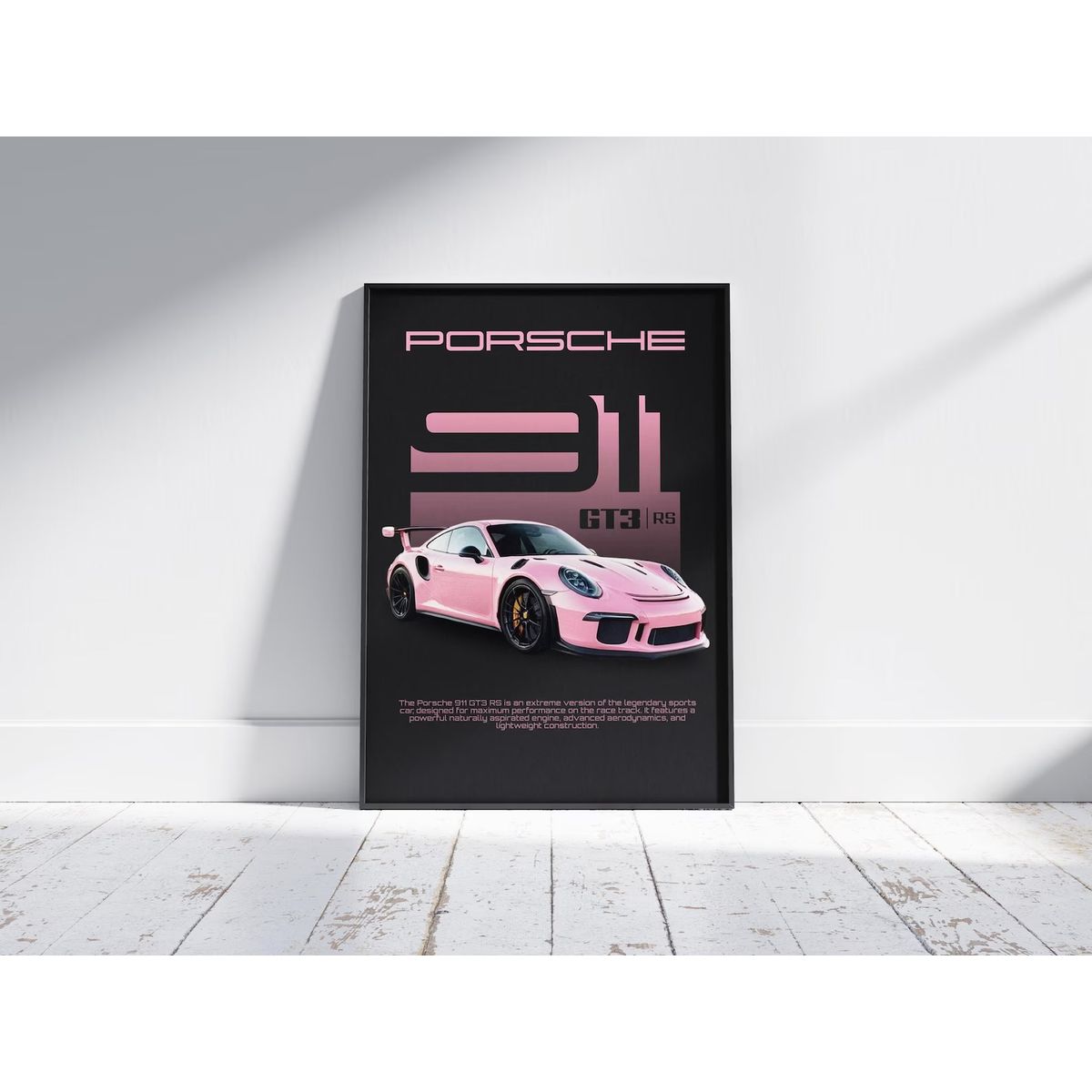 GENERICO - Cuadro Porsche 911 Gt3 Rs Rosa - Automovilismo Deportivo