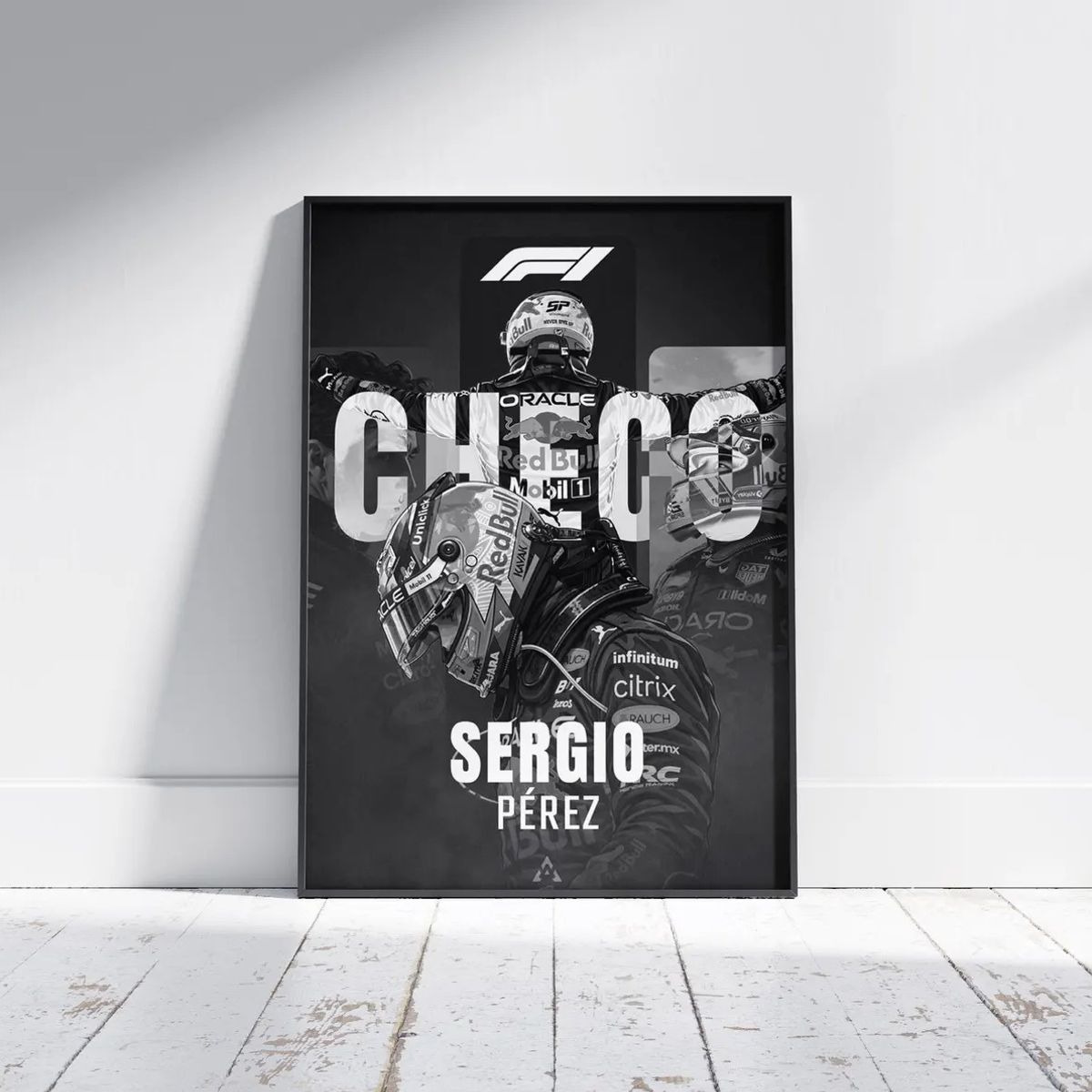 GENERICO - Cuadro Sergio Pérez F1 - Piloto De Fórmula 1 + Marco