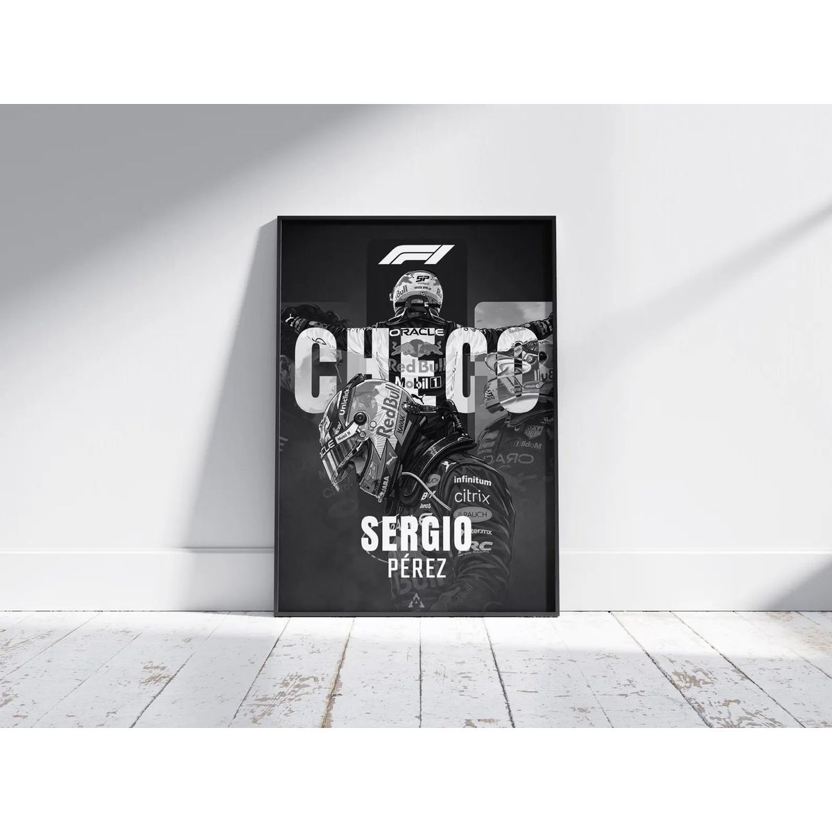 GENERICO - Cuadro Sergio Pérez F1 - Piloto De Fórmula 1 + Marco