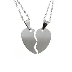 GENERICO - Set 2 Collar para parajera de corazon partido por la mitad