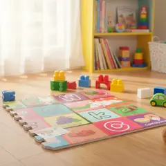 GENERICO - Alfombra antigolpe bebe 60x60x0.9cm gomaeva 4piezas Bighouse