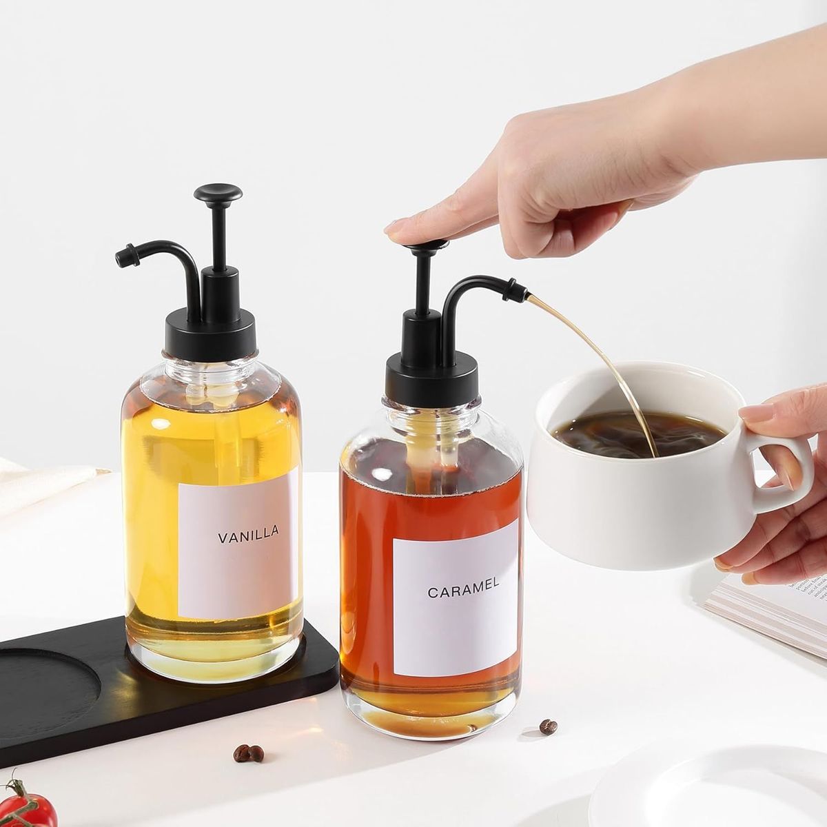 SANTU HOME & DECO - Dispensadores de Vidrio 500ml Botella Luxe Set 2un Negro