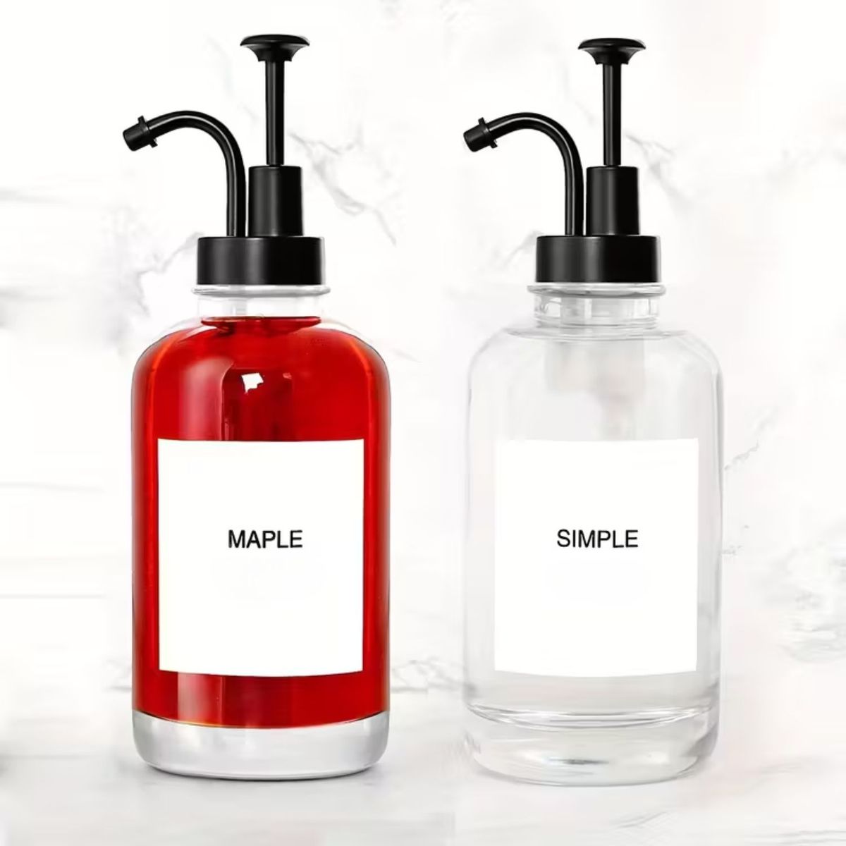 SANTU HOME & DECO - Dispensadores de Vidrio 500ml Botella Luxe Set 2un Negro