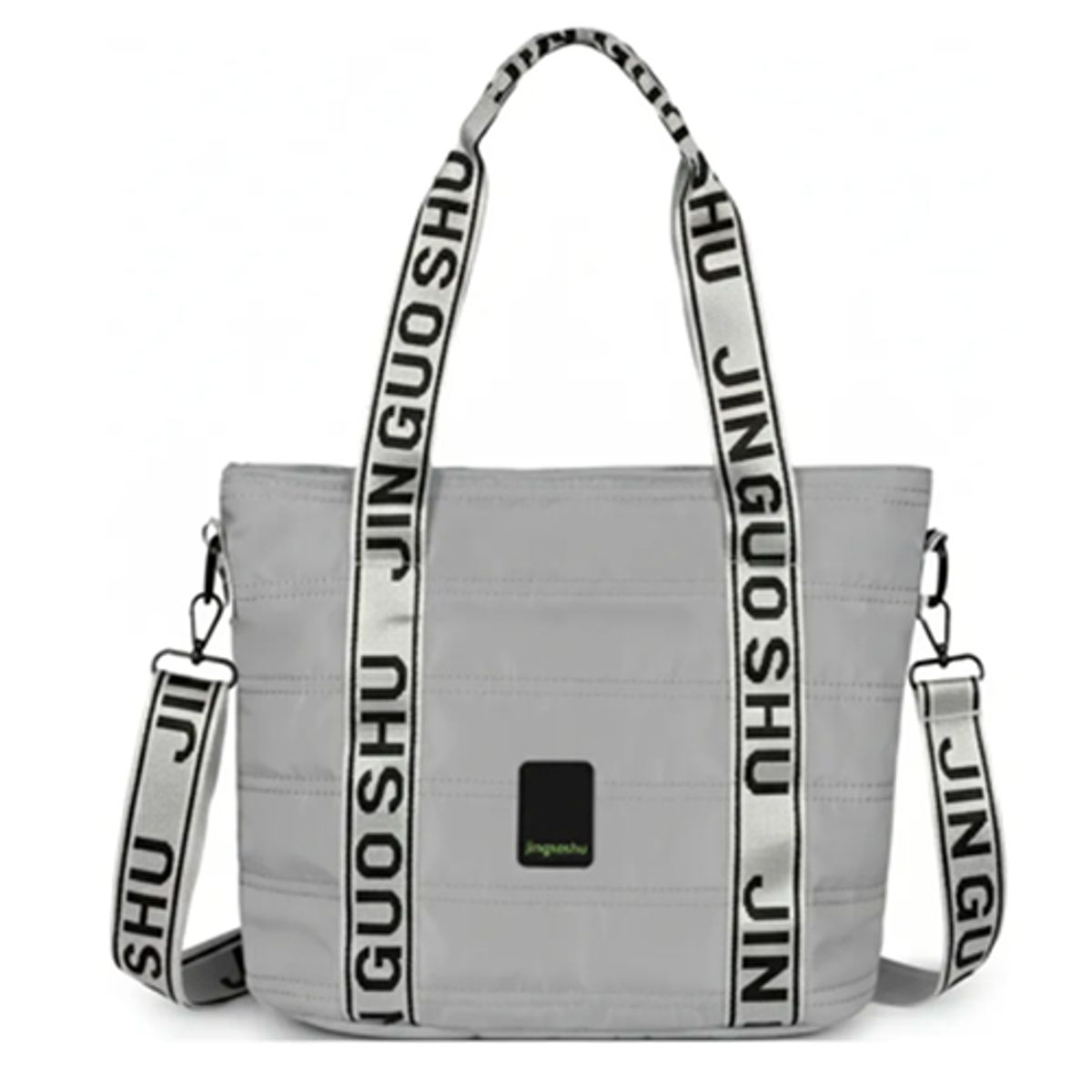 GENERICO - Cartera O Bolso De Mujer Amplia, Cómoda, Ligera Versátil Gris Lisa