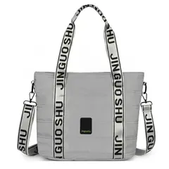 GENERICO - Cartera O Bolso De Mujer Amplia, Cómoda, Ligera Versátil Gris Lisa